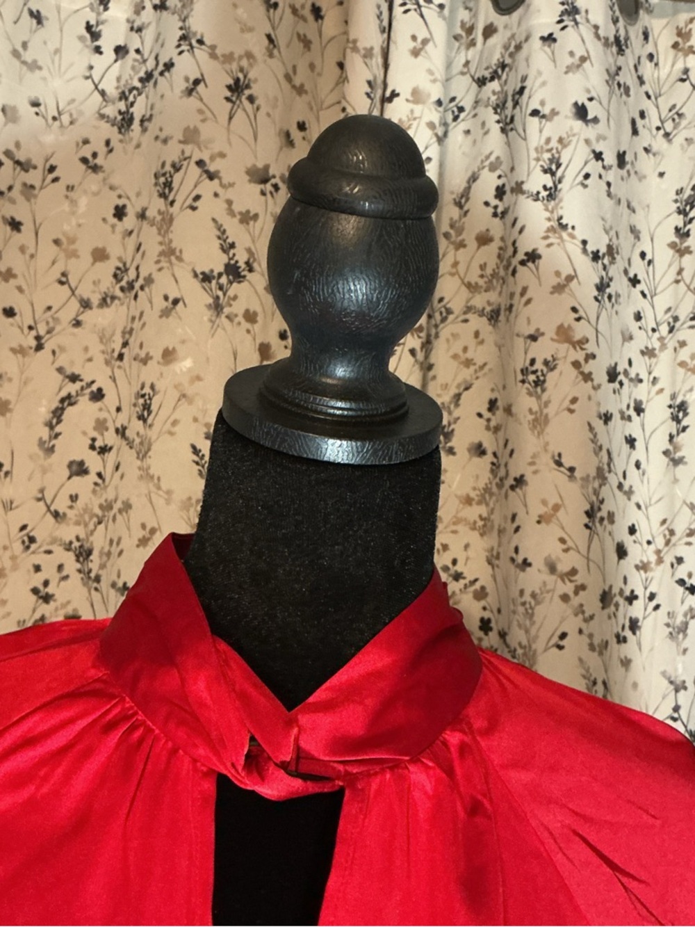 Talbots Red Keyhole Mock-Neck Blouse - Picture 9 of 15